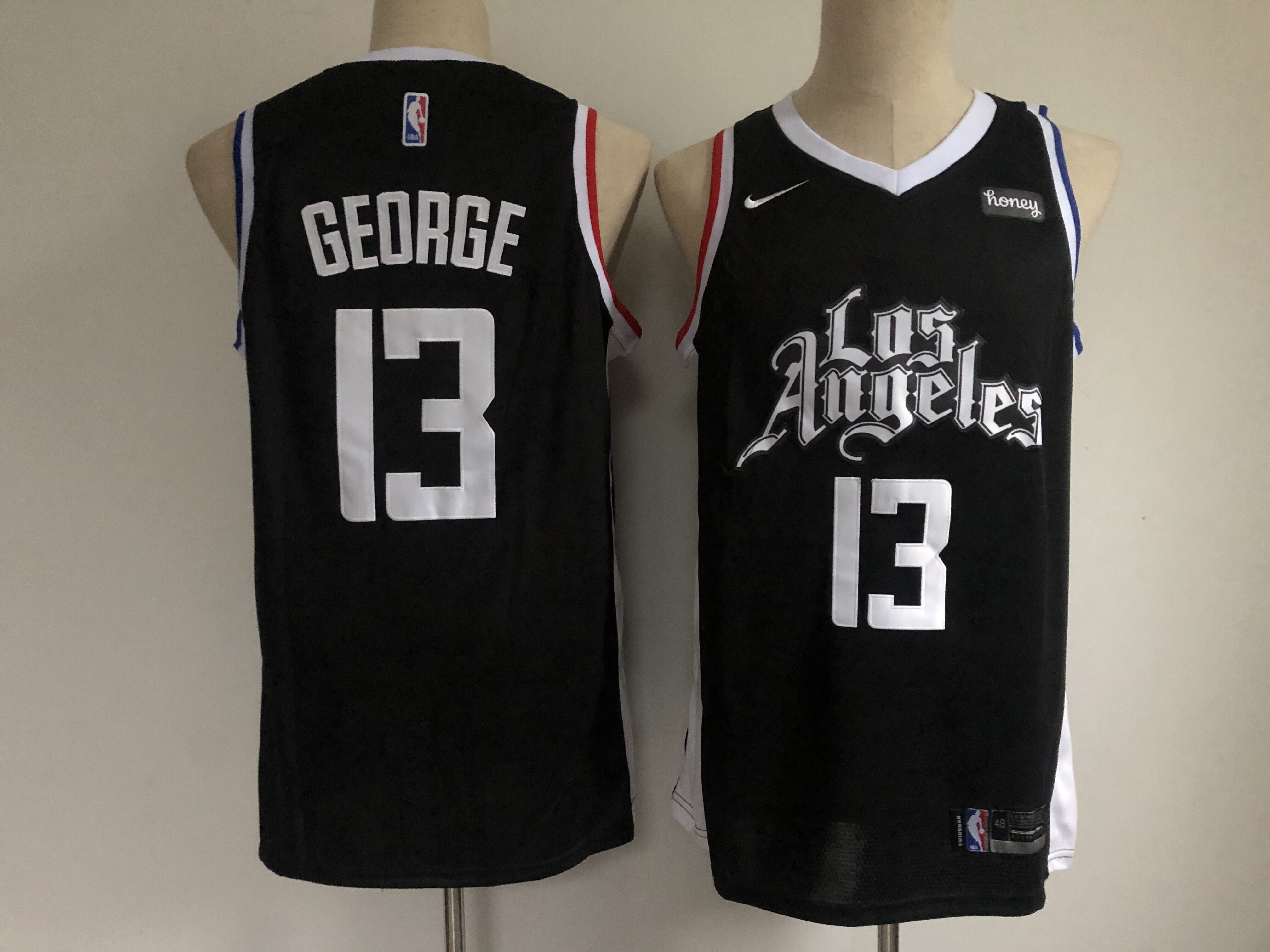 Cheap Men Los Angeles Clippers 13 George black City Edition Game Nike NBA Jerseys